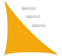 Toldo impermeable de 3 x 3 x 4,25 m, triángulo rectángulo, protección UV, para jardín y patio al aire libre, incluye kit de vela de cuerda, color amarillo mango
