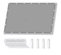 Toldo impermeable de 3 x 5 m para exteriores, 95% de protección UV, pantalla de poliéster duradera para jardín, patio, balcón, gris claro con ojales y cordones para una fácil instalación