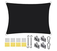 Toldo impermeable de 4,5 x 6 m, toldo rectangular resistente para instalaciones y actividades al aire libre, protección UV, resistente a la intemperie, color negro