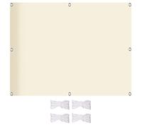 Toldo impermeable de 4 x 4,5 m, toldo rectangular a prueba de polvo y viento con cuerda de fácil instalación para pérgola, terraza, piscina, toldo blanco cálido para exteriores