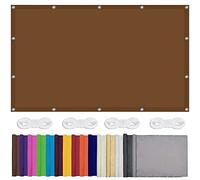 Toldo impermeable de 5,5 x 9 m, anti UV, para jardín, playa, piscina, patio, balcón, incluye cuerda de 1,5 m, color marrón