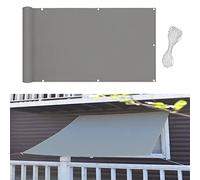 Toldo impermeable duradero de 1,6 x 4 m, rectangular, con kit de fijación, perfecto para patio, jardín y fiestas al aire libre, color gris claro, cubierta de toldo para exteriores