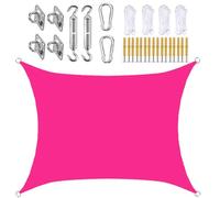 Toldo impermeable para jardín al aire libre, rectangular de 3 x 5 m, bloquea los rayos UV del 95% con kit de herramientas, lona rosa para patio, balcón, terraza, pérgola y actividades en el patio