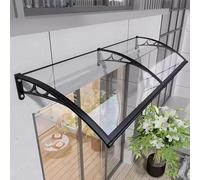 Toldo impermeable para puerta de exterior, 80 x 500 cm, policarbonato y aluminio, ideal para patio, techo, diseño transparente para ventanas y entradas