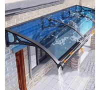Toldo impermeable para puerta, marco de aluminio, toldo exterior con laterales para puerta delantera, balcón, garaje, ventana, patio, azul, 160 x 300 cm, resistente a la intemperie, fácil instalación