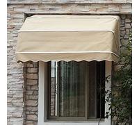 Toldo Impermeable para Puertas y Ventanas - Parasol Exterior con Estructura de Aluminio para Patio, Porche y jardín - Color Caqui, 100x60x60cm. Protección contra la Lluvia y la Nieve.