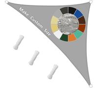 Toldo impermeable triangular, 98% de protección UV, resistente a desgarros y a la intemperie, poliéster PES, muchas longitudes y anchuras a elegir, incluye cuerdas de fijación para terraza y jardín