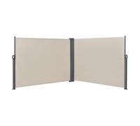 Toldo lateral doble alcazaba - exterior - acero y poliéster - color arena - 180 x (2x 300) cm [pro.tec]
