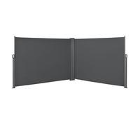Toldo lateral doble alcazaba - exterior - acero y poliéster - gris - 180 x (2x 300) cm [pro.tec]