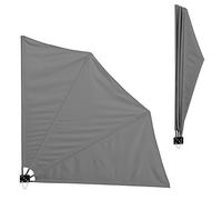 Toldo Lateral para balcón (Gris)(160 x 160 cm) Plegable - Pantalla Protectora - protección contra Viento privacidad
