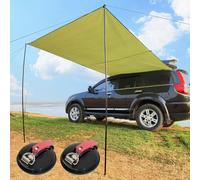 Toldo Lateral Para Coche Para Acampar Al Aire Libre, Refugio Plegable Para El Tiempo Con Ventosas, Clavos Y Varillas De Lona Ajustables, Furgoneta, Autocaravana, Kit De Toldo Portátil Para Camión