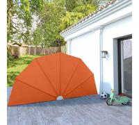Toldo lateral plegable terracota 200 cm, cerca de pared de poliéster resistente al agua y a los rayos UV, marco de acero recubierto de polvo para exterior, biombo de balcón