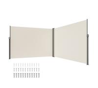 Toldo Lateral Retráctil 200 x 600 cm Valla Divisoria con Pantalla, Beige