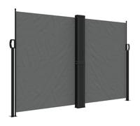 Toldo Lateral Retráctil Antracite 160 x 1000 cm, Brisevistas Poliéster | Postes con fijación al suelo, mecanismo enrollador automático, uso interior y exterior, lona 100% poliéster,