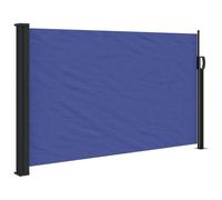 Toldo lateral retráctil azul 120 x 600 cm de poliéster para terraza | Resistente al agua y a los rayos UV, fácil instalación en pared, sistema autoretráctil, uso interior y exterior, fijación