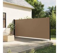 Toldo lateral retráctil de color topo 160 x 300 cm, brisa de vista de poliéster con revestimiento de PU, pantalla de jardín que se enrolla automáticamente para balcón, terraza o patio.