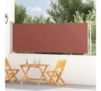 Toldo lateral retráctil de jardín marrón 117x614 cm