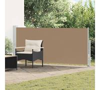Toldo lateral retráctil gris topo 500 x 140 cm poliéster con protección UV, mecanismo de rodillo automático y kit de montaje completo para patio, porche o jardín.