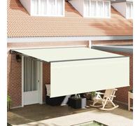 Toldo manual con mecanismo de marcha atrás y tapa ciega para protección solar, toldo de jardín de aluminio resistente a la intemperie