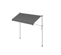 Toldo Manual Regulable en Altura 350 x 120 cm Gris Antracita