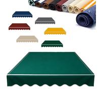 Toldo manual retráctil de repuesto de tela impermeable para patio, disponible en color verde, opciones de 3 x 2 m, 5 x 3 m, 6 x 3 m / 20x10ft