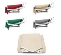 Toldo manual retráctil para patio, 2,5 x 2 m, refugio para exteriores, color gris y beige, tela de repuesto duradera para jardín, terraza y patio, perfecto para protección solar