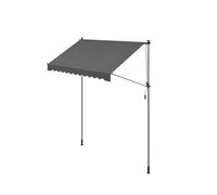 Toldo Manual Retráctil Regulable en Altura 250 x 120 cm Gris Antracita
