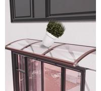Toldo mejorado para exteriores, toldo impermeable para ventana, parasol de patio para protección contra la lluvia y la nieve, marco de aluminio, toldo silencioso, techo transparente (31.5 x 63