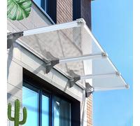 Toldo moderno para puerta delantera, toldo transparente con protección UV, refugio de lluvia y nieve, elegante voladizo de puerta, tamaños: 50/65/80/90/120/150 cm (120 x 80 cm/47 x 32)
