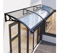 Toldo moderno resistente a los rayos UV para puerta, 120 x 400 cm, toldo para exteriores e impermeable, elegante cubierta de entrada, diseño transparente para una mayor protección