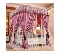 Toldo mosquitero para cama doble, riel guía en forma de U, cortina de cama de estilo europeo de lujo para decoración de dormitorio