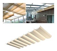 Toldo Ondulado retráctil e Impermeable, toldo Flexible para Patio, toldo de Alambre Deslizante para jardín Exterior, Cubierta de poliéster Personalizable, Ideal para Dar Sombra al Patio Tras