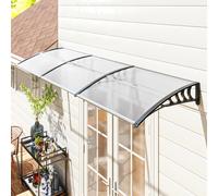 Toldo Outsunny para puerta delantera, toldo para arco de escritorio de 90x295cm con protección UV BLANCO