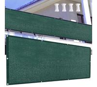 Toldo para balcón con protección UV para exteriores, 50 x 925 cm, color verde oscuro, con ojales y lazos, para terraza y terraza
