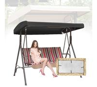 Toldo para Columpio de Hollywood,Cubierta Impermeable para Columpio,Resistente a los Rayos UV,Toldo de Repuesto para Columpio de Jardín Aire Libre,Negro,190T:84×48×7/9"