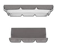 Toldo Para Columpio De Jardín 142x120 195x125 150x50 Impermeable Y Protección UV, Reemplazo De Techo Para Columpio Doble, Cubierta Para Porche Exterior, Fácil Instalación(Grey,190x132cm+150x50cm)