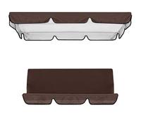 Toldo Para Columpio De Jardín 142x120 195x125 150x50 Impermeable Y Protección UV, Reemplazo De Techo Para Columpio Doble, Cubierta Para Porche Exterior, Fácil Instalación(Brown,142x120cm+150x50cm)