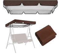 Toldo para columpio de jardín de 2 y 3 plazas, impermeable, para exteriores, resistente al agua, para patio, ajuste universal, 75 x 52 x 6 pulgadas, color café