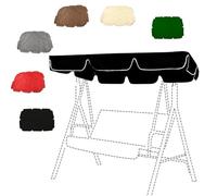 Toldo Para Columpio De Jardín Impermeable 142x120cm 190x132cm Cubierta Superior De Repuesto Para Toldo De Tela Oxford Para Columpios(Black,74.8x47.2in-190x120cm)