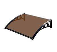Toldo para exteriores, 60 x 80 cm, color marrón, bloqueador UV, para ventanas, soporte de metal, cubierta de patio, protección contra lluvia y nieve para entrada y terraza