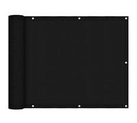 Toldo para exteriores de 1 x 5 m, resistente a la intemperie, con ojales y cuerda, perfecto para patio, jardín, pérgola, piscina, terraza, color negro, duradero