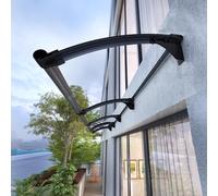 Toldo para exteriores para puerta delantera, protección UV y lluvia, cubierta de techo de policarbonato, diseño de arco, refugio de jardín (80 x 340 cm), resistente a la intemperie para entrada