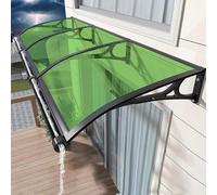 Toldo para exteriores para puerta y ventana, protección UV, protección contra lluvia y nieve, soporte de metal duradero, 120 cm, impermeable, color verde, ideal para la entrada del hogar
