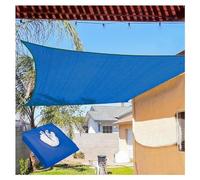 Toldo para patio, 5 m, color azul oscuro, resistente a los rayos UV, transpirable, impermeable, para exteriores, para césped, jardín, fiestas y eventos, solución duradera de sombra Pera