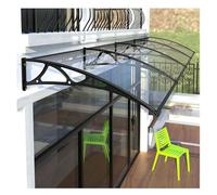 Toldo para patio al aire libre, 80 x 400 cm, cubierta de policarbonato para puerta delantera para lluvia y protección contra la lluvia, con soporte negro, diseño transparente para refugio de entrada