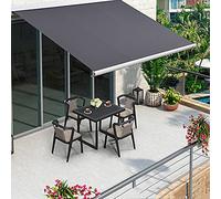 Toldo para patio, parasol retráctil manual para exteriores, pérgola para ventana o puerta, impermeable, resistente a los rayos UV y al calor, para uso comercial y hogar, 3 x 2,5 m