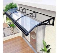 Toldo para puerta, cubierta de porche al aire libre, moderno toldo de policarbonato con soporte de aluminio para protección contra el sol, la lluvia, la nieve, ideal para ventana, techo, patio, jardín