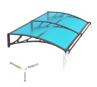 Toldo para puerta de exterior, 200 x 100 cm, protección UV UPF50+, resistente a la lluvia y a la nieve, soporte ABS y barra de aluminio, panel de policarbonato duradero para casa, porche, patio