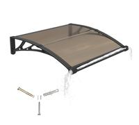Toldo para puerta exterior con protección UV de 120 x 80 cm, resistente al viento y al viento con soporte ABS y barra de aluminio, panel de policarbonato duradero para casa, porche, patio, terraza