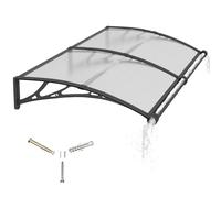 Toldo para puerta exterior de 150 x 100 cm, protección UV UPF50+, resistente a la lluvia y a la nieve, soporte ABS duradero, panel de policarbonato y barra de aluminio para casa, porche, patio